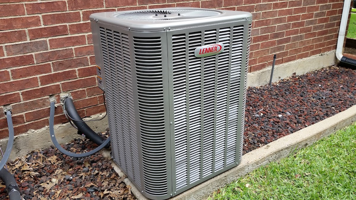Freshly installed Lennox outdoor AC condenser unit